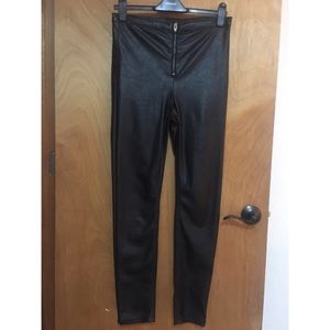 H&M Front Zip Pleather Pants